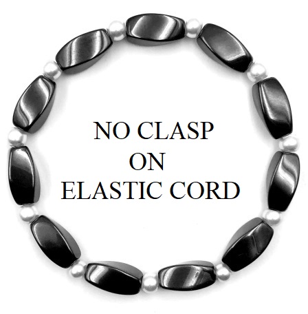 1 PC. Pearl and Hematite Stretchable Magnetic Bracelet #MHB-700E