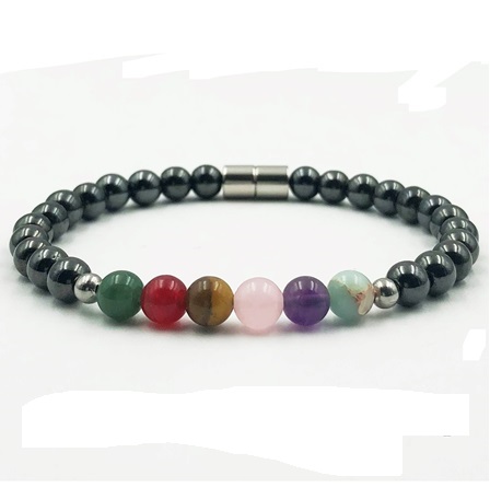 1 PC. Multi Stone Hematite Magnetic Bracelet #MHB700MU