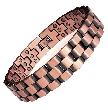 ON SALE 99.9% Pure Copper Brick Links Magnetic Bracelet with Triple Magnets #RCB-001A