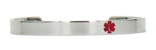 Bright Finish Medical Alert Stainless Steel Bangle For Men And Women #SBG302