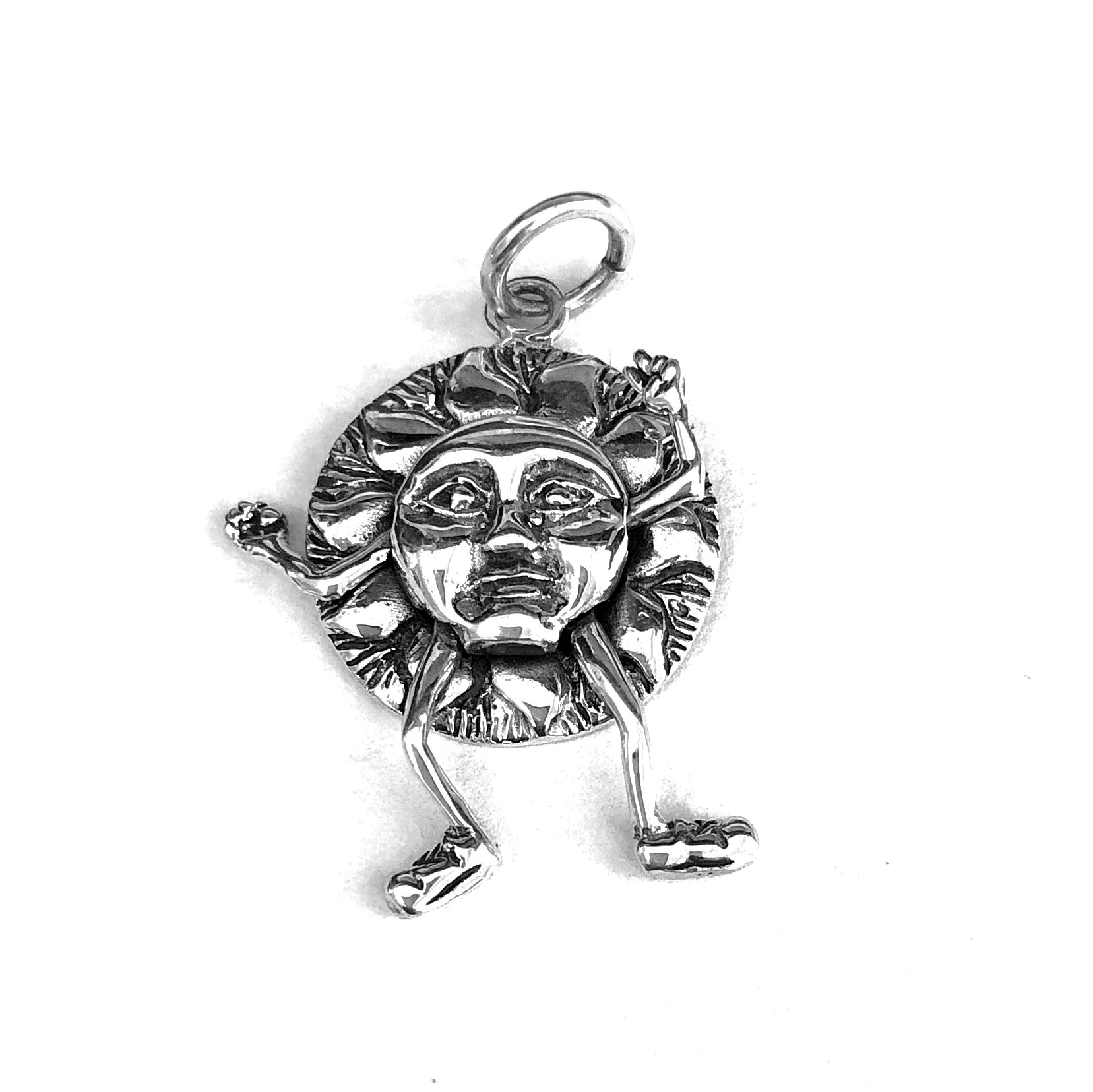 Sunburst Solid 925 Sterling Silver Pendant with Movable Parts Arms and Legs SSP-105