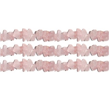 Rose Quartz Chip Stone Beads Necklace 34"-36" Inch #36-RQ