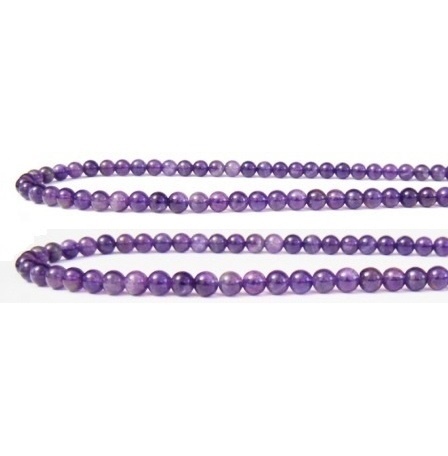 1 PC. 6mm AAA Quality Real Genuine Amethyst Round Beads 15.5" Long
