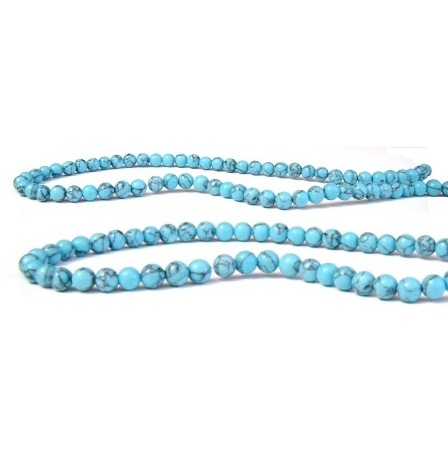 1 PC. 6mm 15.5" Long Manmade Synthetic Turquoise Beads