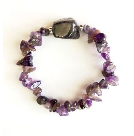 1 PC. Amethyst Chip Stone Bracelet With Nugget
