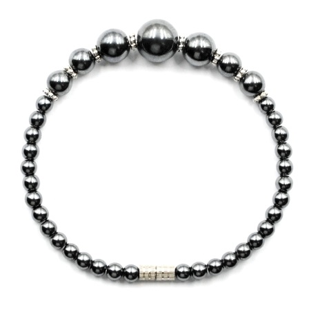 Dozen (12 PC.) Gradual Balls Hematite Bracelet (NON-Magnetic) #HBR-014