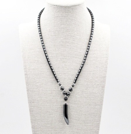 Black Horn Hematite Necklace #HN-0011