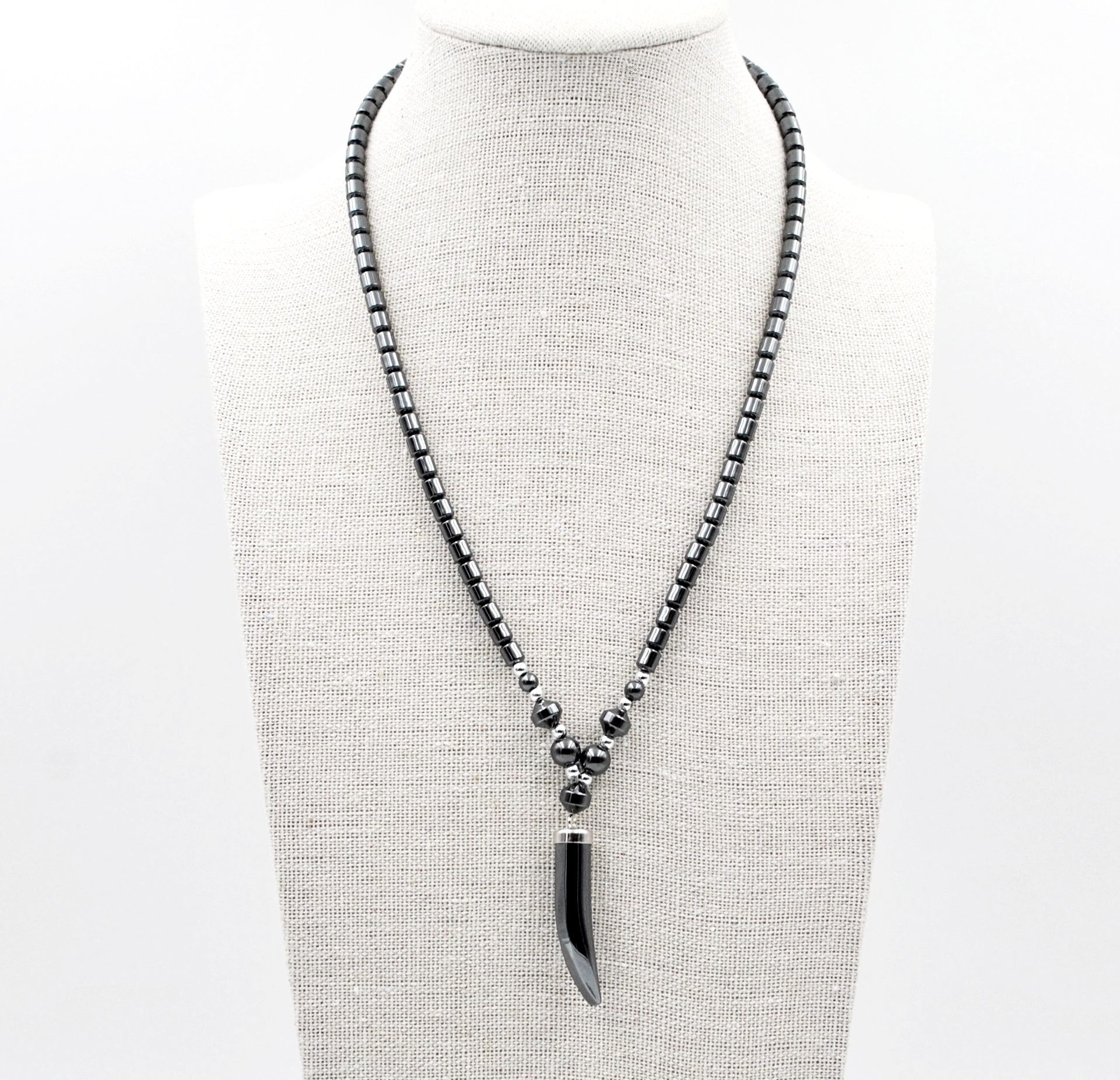 Black Horn Hematite Necklace #HN-0011