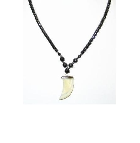 White MOP Claw Hematite Necklace #HN-0013