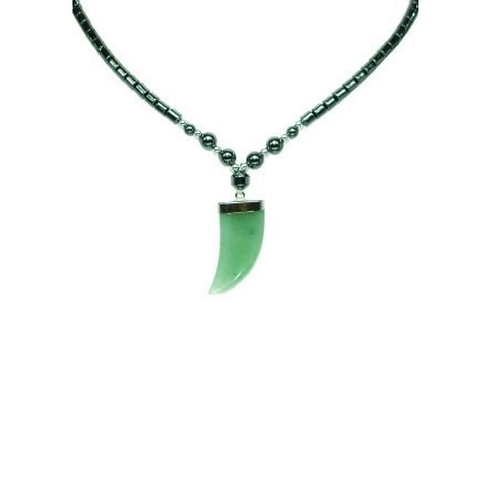 Green Aventurine Semi Precious Stone Claw Hematite Necklaces #HN-0017