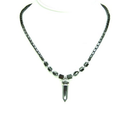 Hematite Crystal Point Hematite Necklace (NON-Magnetic) #HN-0040
