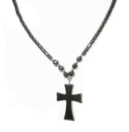 Wide Cross Hematite Necklace (NON-Magnetic) #HN-0053