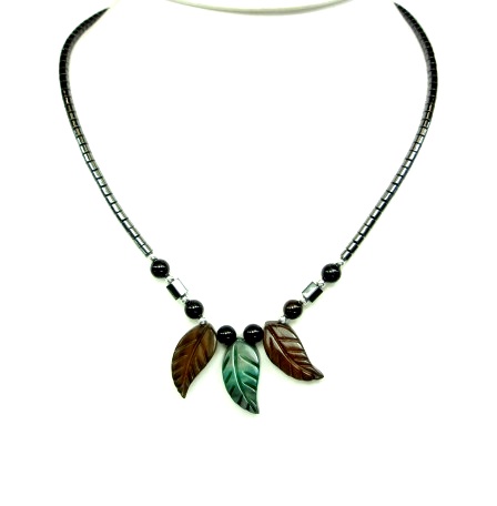 Dozen Three Leaf Hematite Necklace (NON-Magnetic) #HN-0211