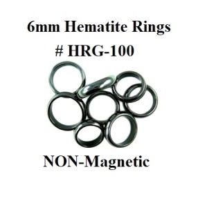 100 PC. Mixed Sizes Per Bag 6mm Hematite Rings Smooth Dome Top (Non-Magnetic) #HRG100