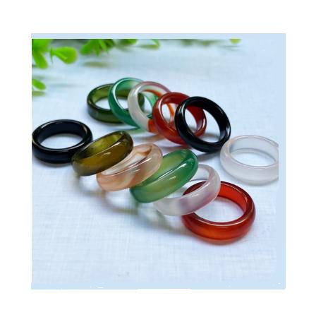 100 PC. Stone Rings 6mm Wide Smooth Finish Mixed Color And Sizes 6,7,8 #HRG400