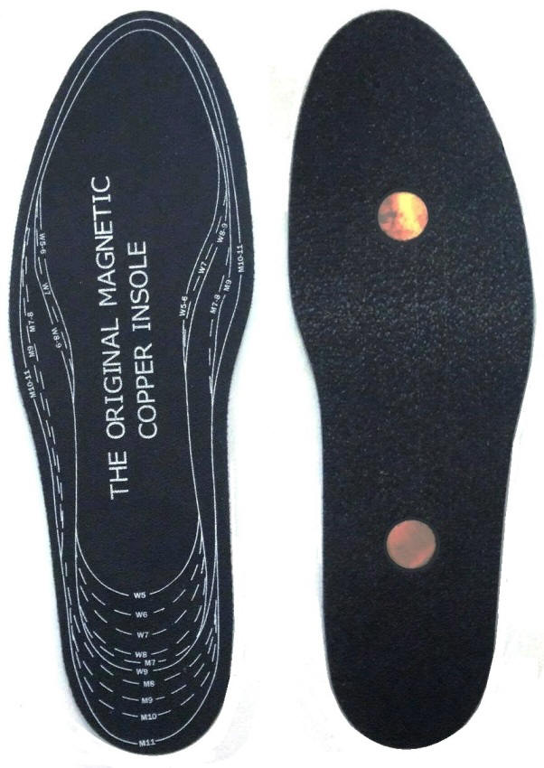 Pair of Heavy-Duty Magnetic Therapy Insoles with Pure Copper Discs (Adjustable Sizes) #INSO-100