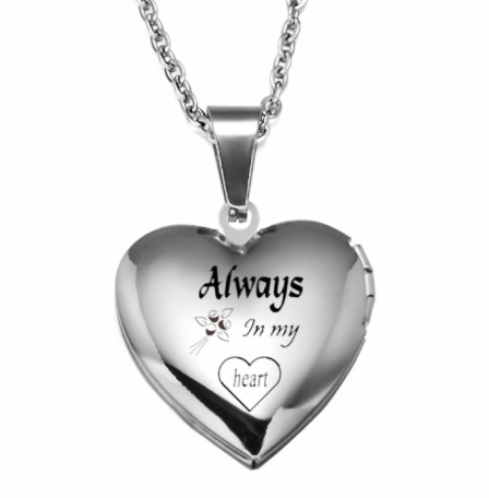 Dozen (12 PC.) 20" Always In My Heart Stainless Steel Locket Necklaces #Locket-103