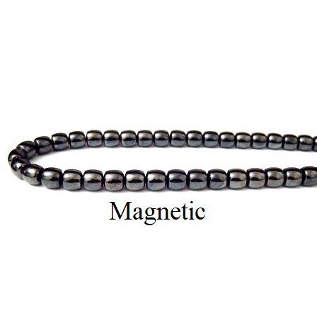 8x8mm 16" AAA Grade Barrel Magnetic Hematite Bead