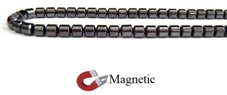 6x6mm Drum 16" Magnetic Beads AAA Grade Hematite #MB-D6