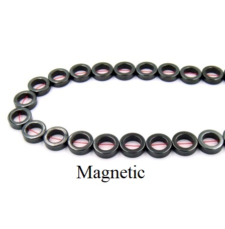 All Donuts 16" Strand AAA Grade 12mm Donut Magnetic Hematite Beads
