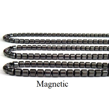 All Drums 16" Long Drum Hematite Magnetic Beads AAA Grade (Choose Size)