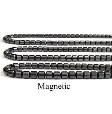 4x4mm Drum 16" Magnetic Beads AAA Grade Hematite #MB-D4