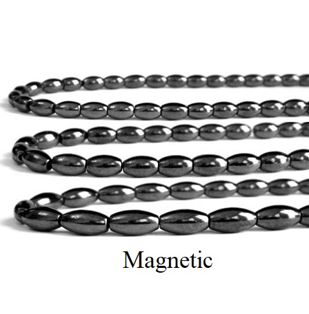 16" Strand AAA Grade Magnetic All Sizes Rice Magnetic Hematite Beads (Choose Size)