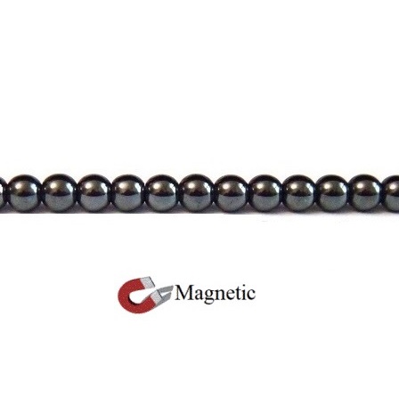 4mm Round 16" Magnetic Beads AAA Grade Hematite #MB-R4