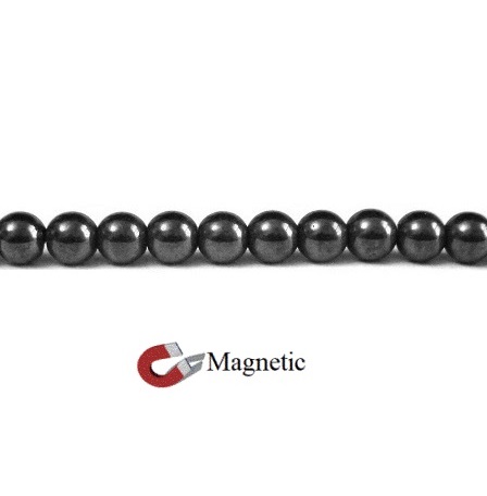 5mm Round 16" Magnetic Beads AAA Grade Hematite #MB-R5