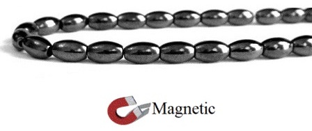 5x8mm Rice 16" Magnetic Beads AAA Grade Hematite