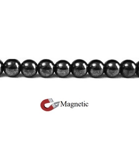 6mm Round 16" Magnetic Beads AAA Grade Hematite #MB-R6