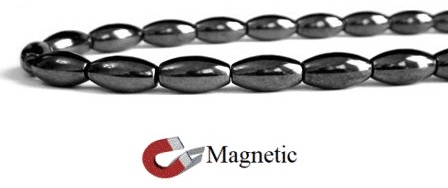 6x12mm Rice 16" Magnetic Beads AAA Grade Hematite