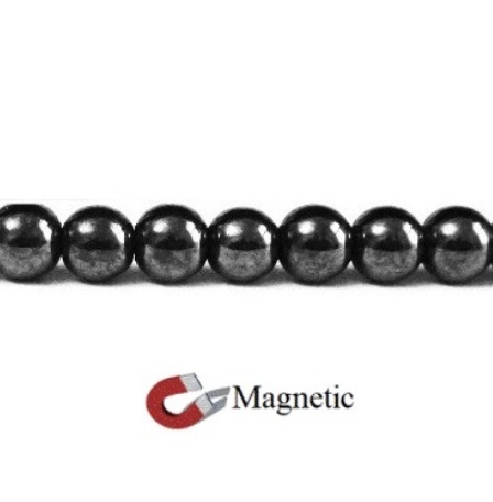 8mm Round 16" Magnetic Beads AAA Grade Hematite #MB-R8