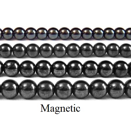 All Rounds 16" Strand AAA Grade Magnetic Round Hematite Beads (Choose Size)