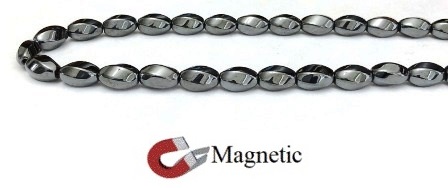 5x8 Twisted 16" 5 Faces Faceted Twisted Magnetic Beads AAA Grade Hematite #MB-TW5x8F