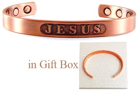 JESUS Solid Copper Cuff Magnetic Therapy Bangle Bracelet