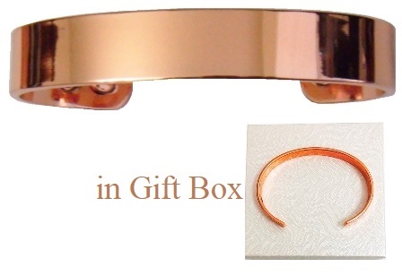 1/2" Plain Solid Copper Cuff Magnetic Therapy Bangle Bracelet #MBG006A