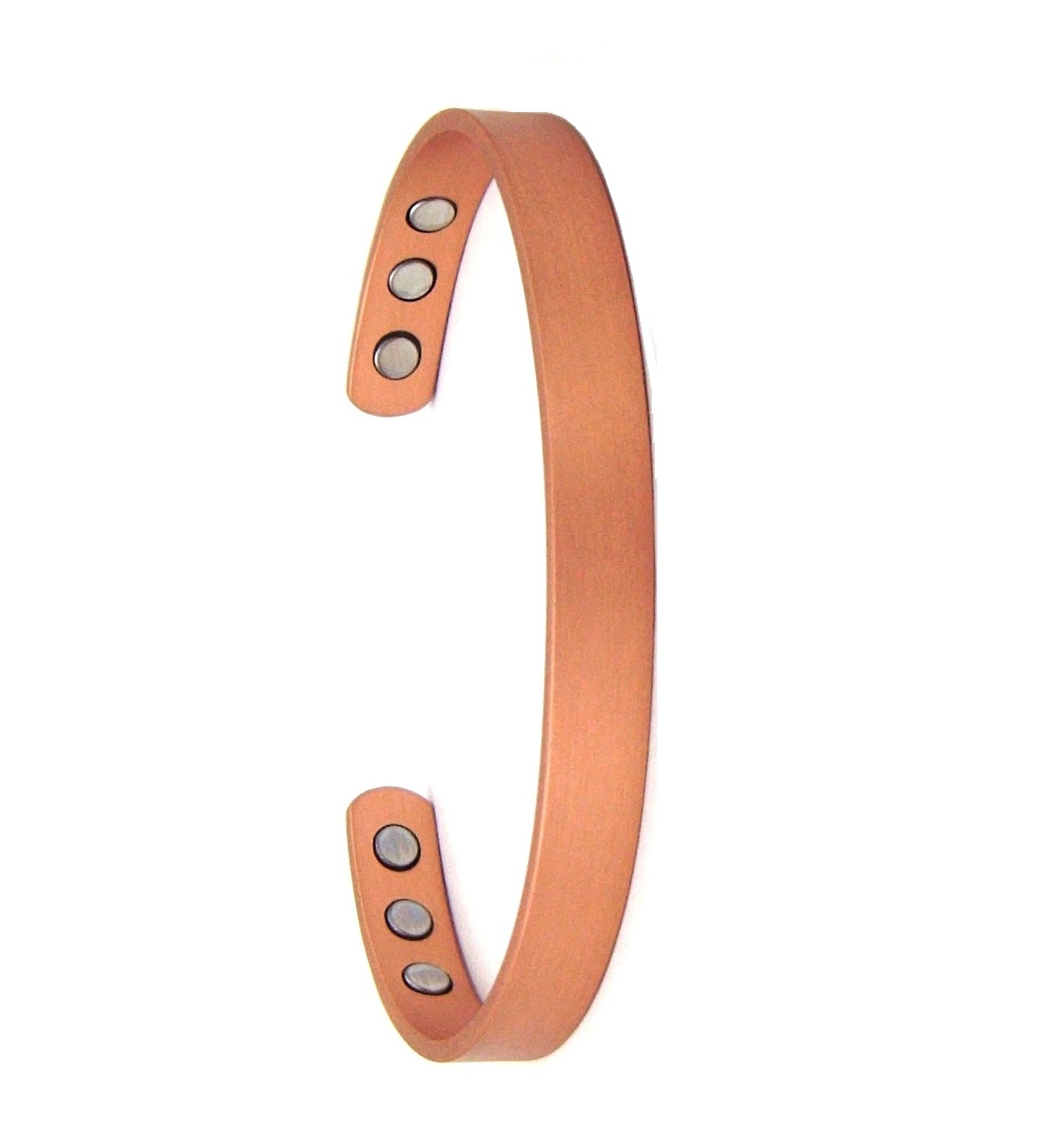 1/4" Mat Finish Plain Solid Copper Cuff Magnetic Therapy Bangle Bracelet #MBG006C