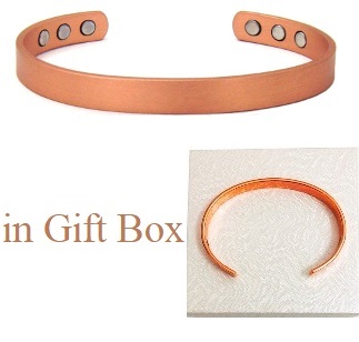 1/4" Mat Finish Plain Solid Copper Cuff Magnetic Therapy Bangle Bracelet #MBG006C