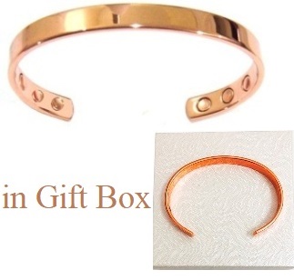 1/4" Plain Solid Copper Cuff Magnetic Therapy Bangle Bracelet #MBG006