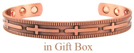 Horizon Crosses Solid Copper Cuff Magnetic Therapy Bangle Bracelet #MBG026