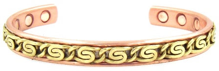Golden Knots Solid Copper Cuff Magnetic Therapy Bangle Bracelet #MBG030
