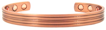 Hairy Lines Solid Copper Cuff Magnetic Therapy Bangle Bracelet #MBG037