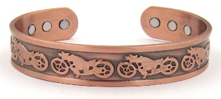 Motorcycle Solid Copper Cuff Magnetic Therapy Bangle Bracelet #MBG529