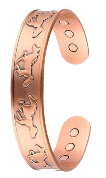 Running Horse Solid Copper Cuff Magnetic Therapy Bangle Bracelet #MBG552