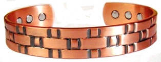Bricks Solid Copper Cuff Magnetic Therapy Bangle Bracelet #MBG6017