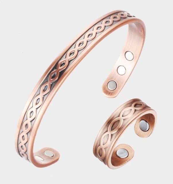 Connection Magnetic Therapy Copper Bangle/Ring Set #MBGR174