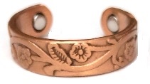 Flowers On Branch Solid Copper Magnetic Therapy Ring #MCR138