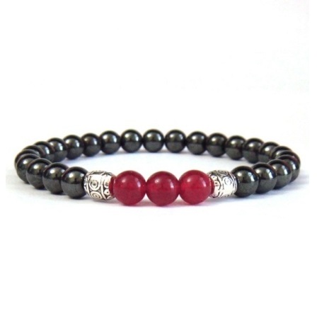 1 PC. (Magnetic) Carnelian Beads Magnetic Therapy Bracelet Hematite Bracelet #MHB0100RC