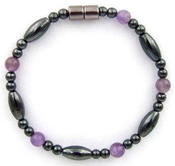 1 PC. (Magnetic) Amethyst Magnetic Therapy Bracelet Hematite Magnetic Bracelet #MHB102